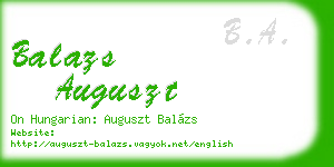 balazs auguszt business card